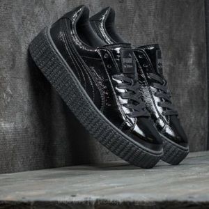 Black patent leather puma FENTY creepers